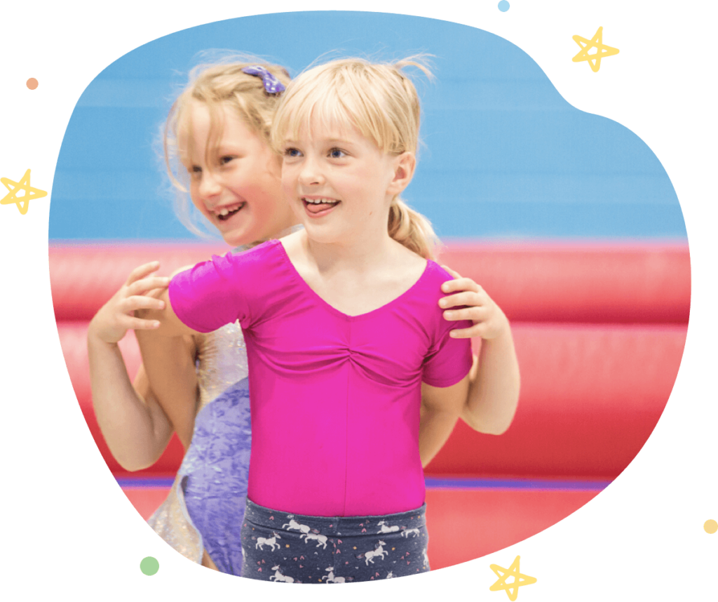 Two friends at Flair gymnastics club