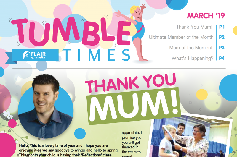 March Tumble Times newsletter